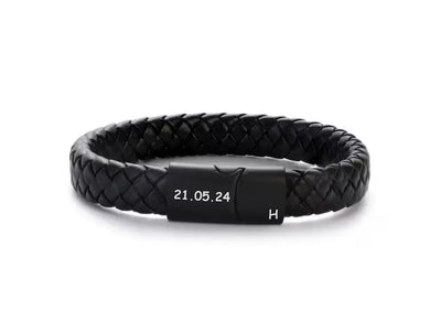 Personalised Braided Leather Bracelet