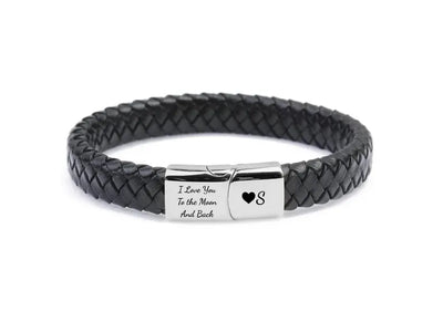 Personalised Braided Leather Bracelet